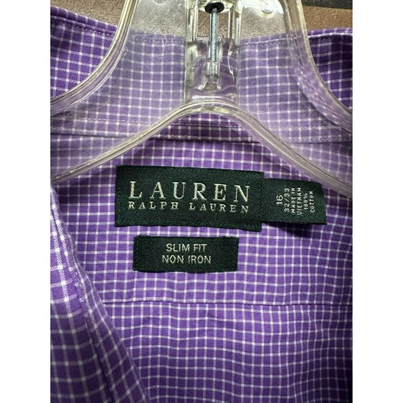 Lauren Ralph Lauren Slim Fit Non-Iron Men's Long Sleeve Button Up‎ Size 16 - Picture 2 of 3
